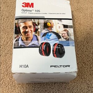 New 3M Peltor Optime 105 Behind-the-Head Earmuff, Factory, One Size